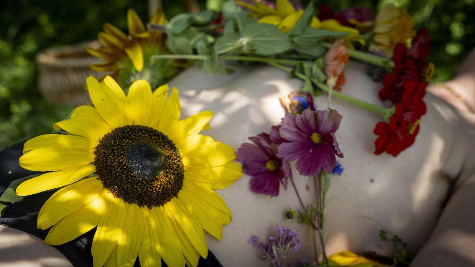 Bethany Drohmann with flowers