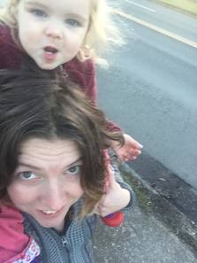Bethany Drohmann on the move with her toddler