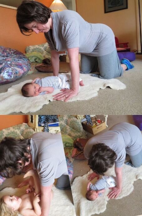 Bethany doing movements with her baby